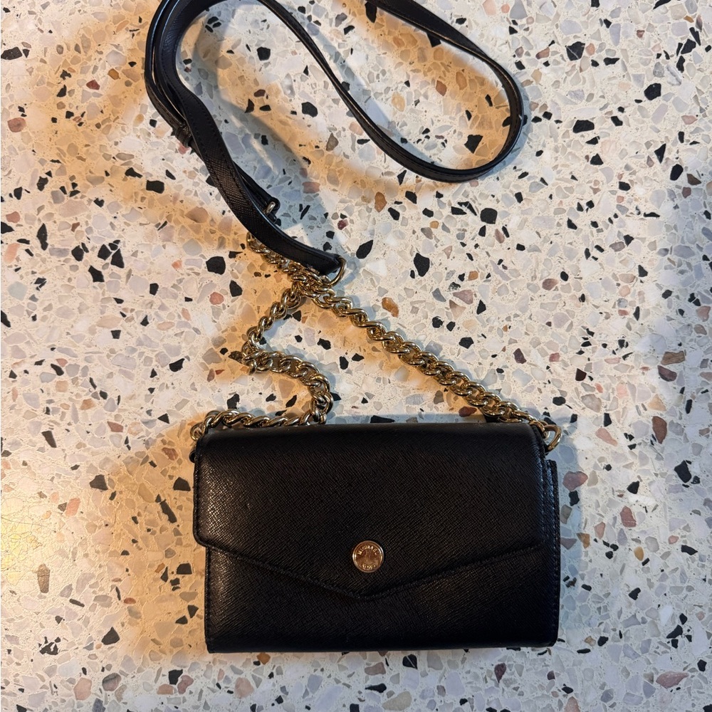Michael Kors Black Leather Crossbody Bag Wallet